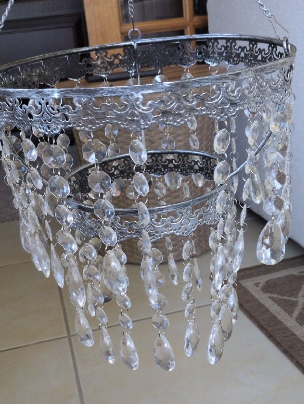 Metal Crystal Chandelier - Picture 9 of 10